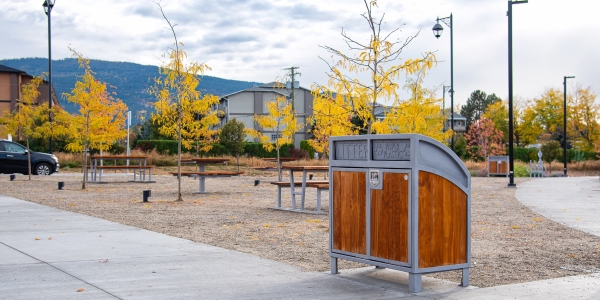 Wishbone Commercial Two Stream Recycling Station using Modified Pine in Vernon BC
